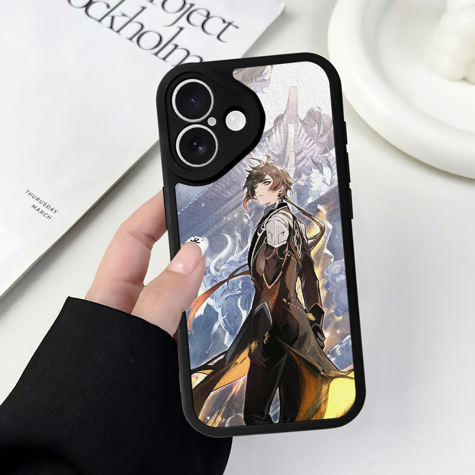 げんし神 genshin 【iPhone 16シリーズ対応】シリコンスマホケース（レザー調） 材質：シリコン